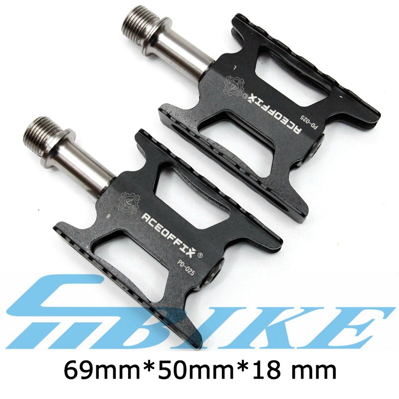 2 size ultralight 158g bicycle pedal for Brompton bike black/silver color aluminum + titanium axis 1pair: black