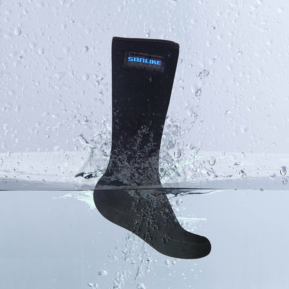 Sanlike ufuldstændige vandtætte sokker ventilation neopren sokker støvler til dykning ski surfing fiskeri sort