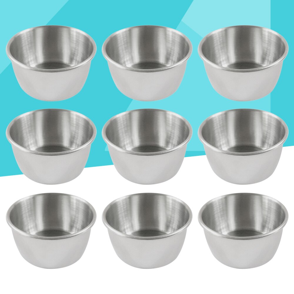 Pcs Stainless Steel Pot Dipping Bowl Sauce Cup Seasoning Dish Saucer Durable Appetizer Plates - Size