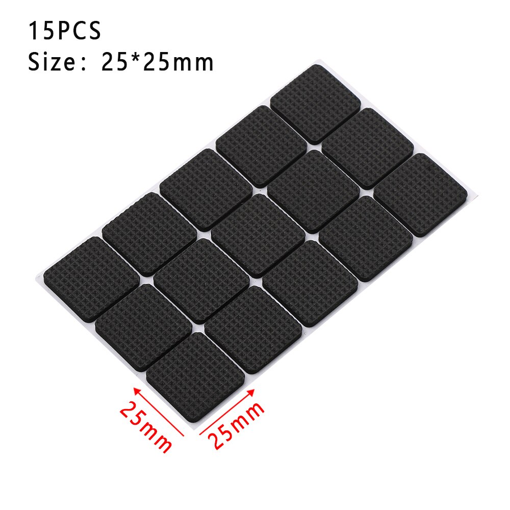 1-24Pcs Zelfklevende Meubilair Been Voeten Tapijt Viltjes Anti Slip Mat Bumper Demper Voor Stoel Tafel protector: 25X25mmX15pcs