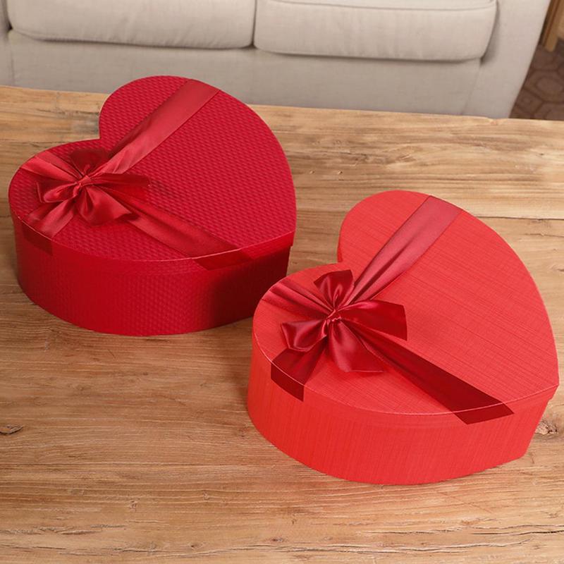Red Heart Shaped Florist Hat Box Candy Boxes Set Valentine's Day Box Packaging Boxes Flowers Living Vase