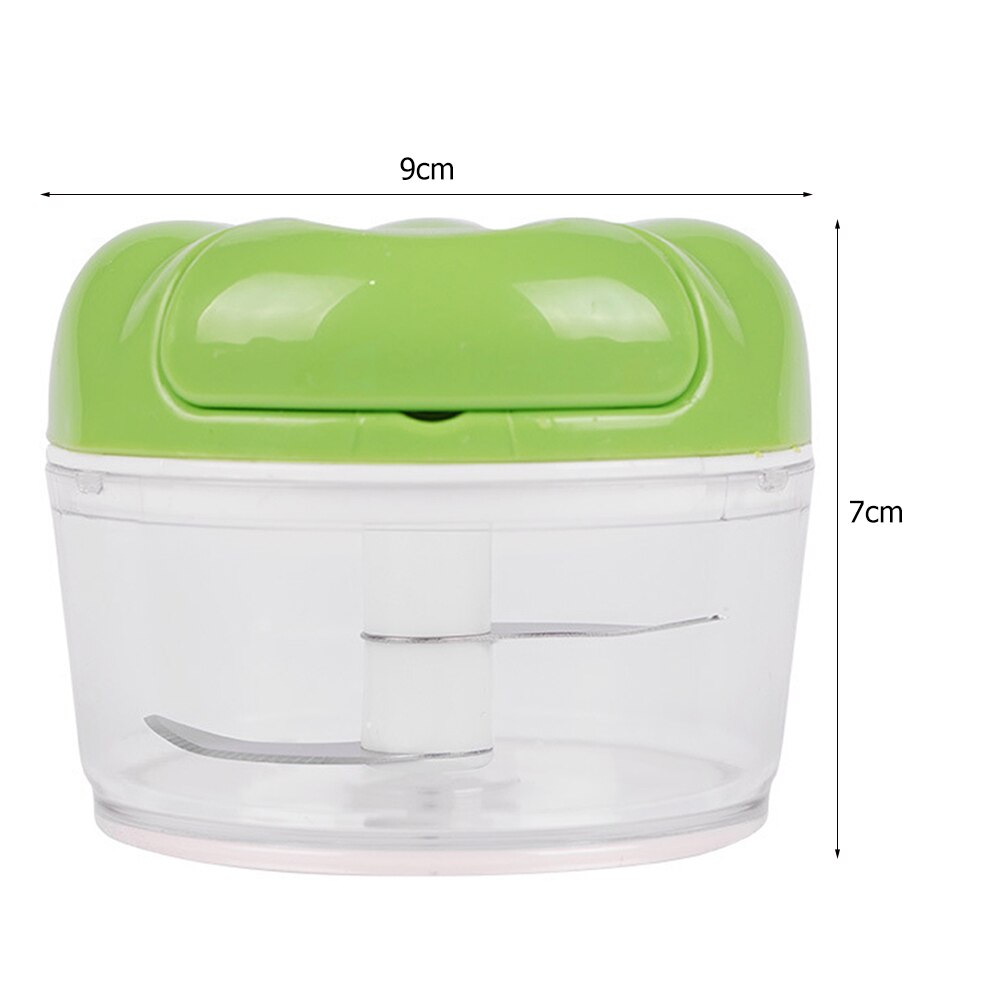 Ingefær løg masher hånd træk hvidløg press multifunktion mad vegetabilsk chopper squeezer knuser køkken gadget skæremaskine: Grøn