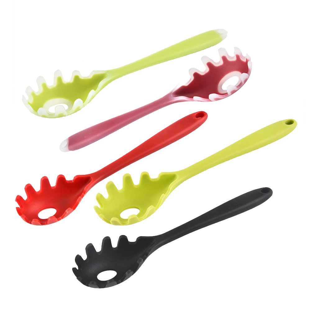 Silikon Pasta Spaghetti Server Löffel Gabel Nudeln Gabel Küche Utensilien Werkzeug Gerät-Wärme-Beständig, Rostfrei BPA FREI