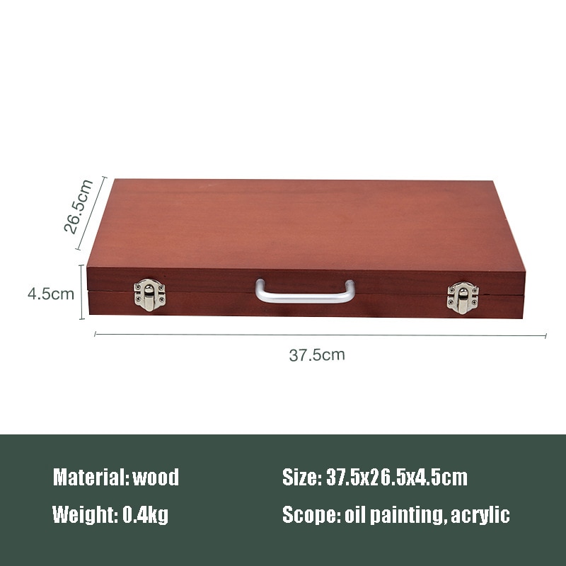 Caja de caballete para pintura, caja de caballete de madera para mesa de artista, caja de dibujo portátil, suministros de arte, 37,5x26,5 cm 1 Uds.: Default Title