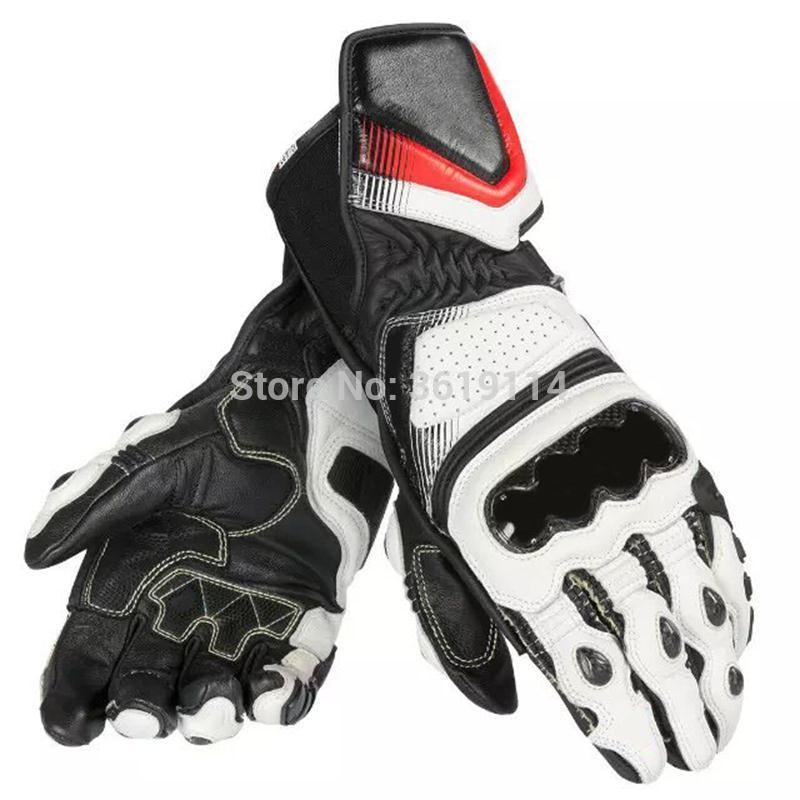 Sorte hvide røde handsker dain carbon  d1 guantes luvas motorcykel motorcykel herre læderhandsker: Sort rød hvid / Xl