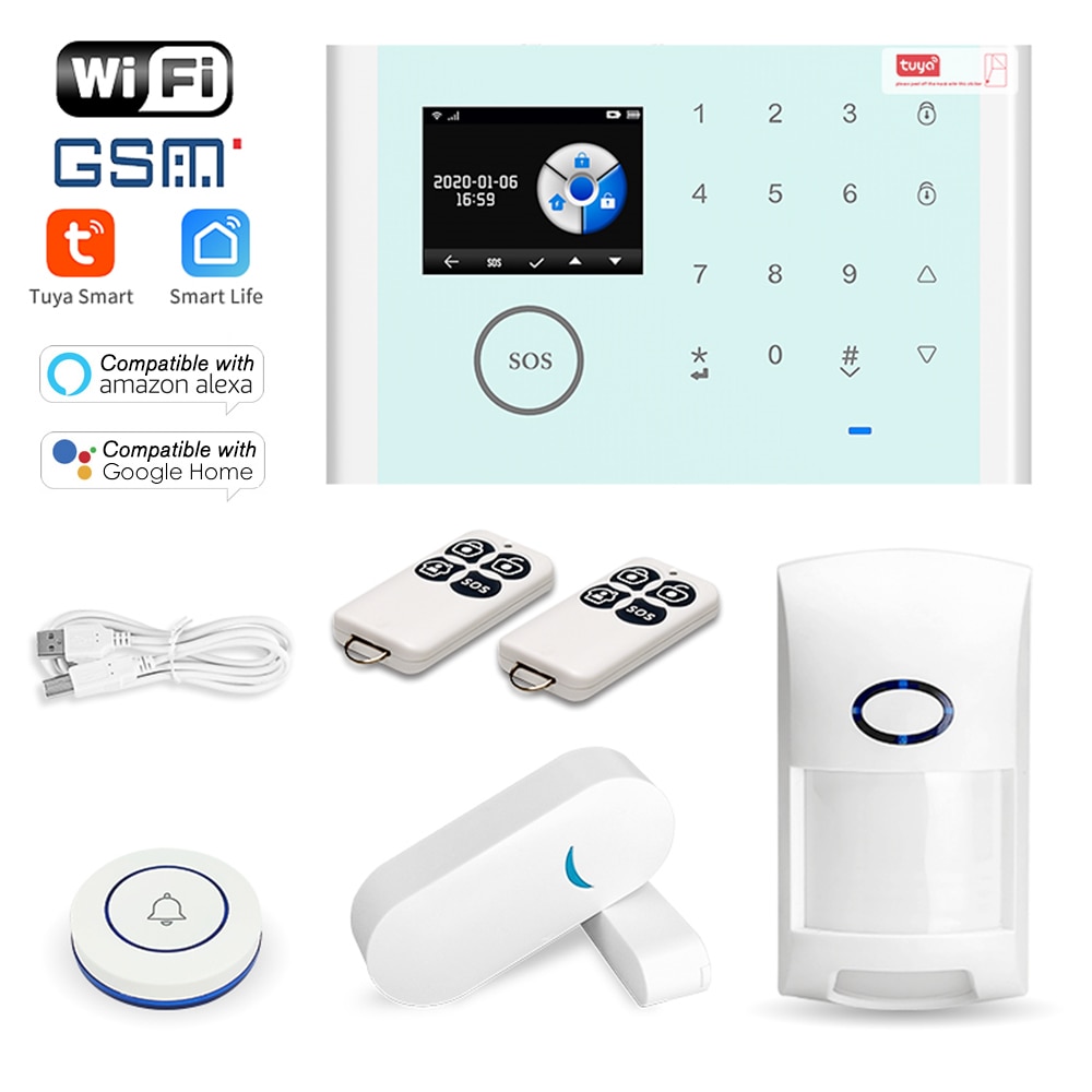 Wifi+gsm+gprs 3 in 1 verkko älykäs kodin hälytysjärjestelmä tuya app kaukosäädin 433 mhz kodin suojattu ovikello alexa google