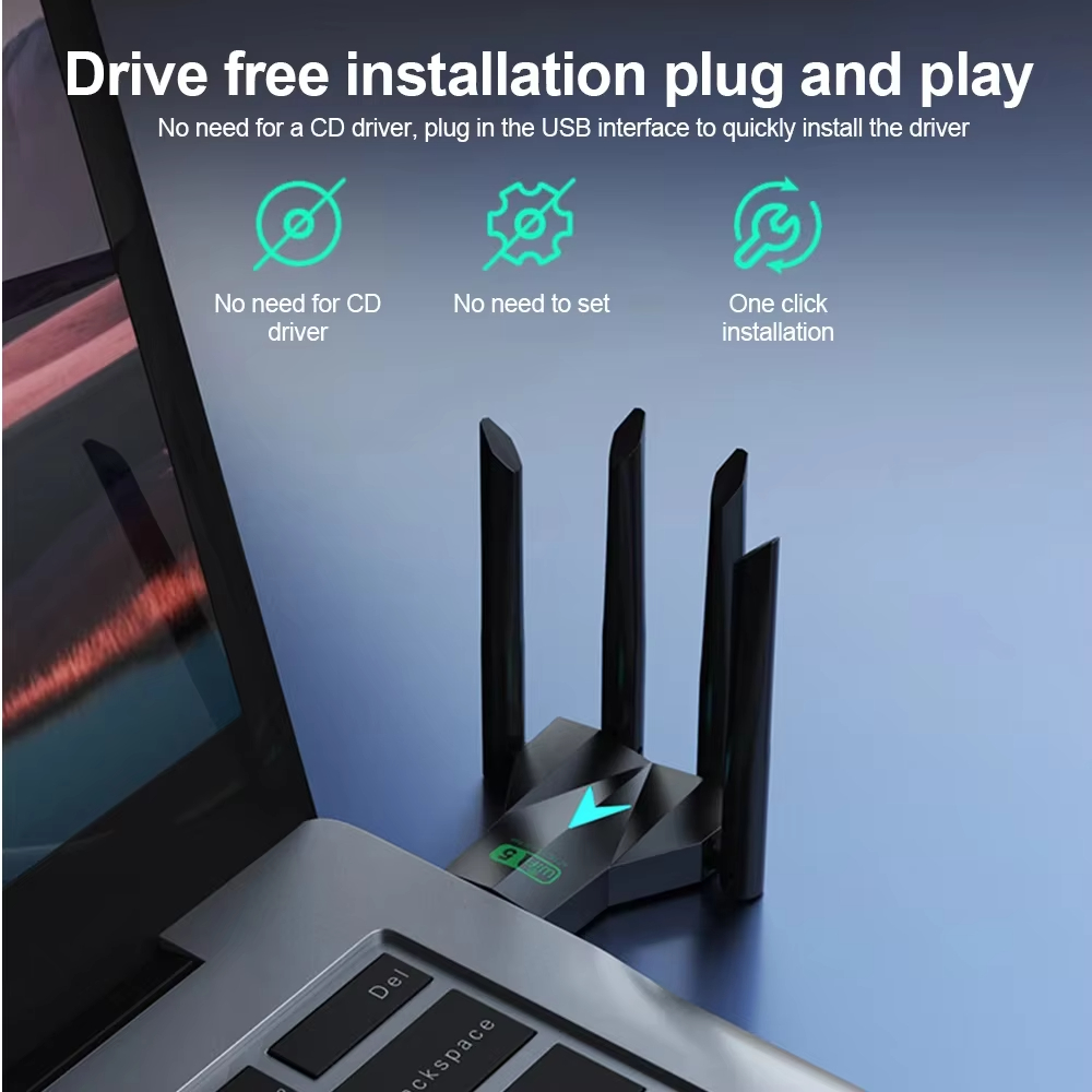 Dual Band 1300Mbps WiFi USB Adapter 2.4G/5Ghz Wi-Fi Dongle USB3.0 802.11AC 4-Antenna Wireless Receiver For PC/Laptop Driver Free