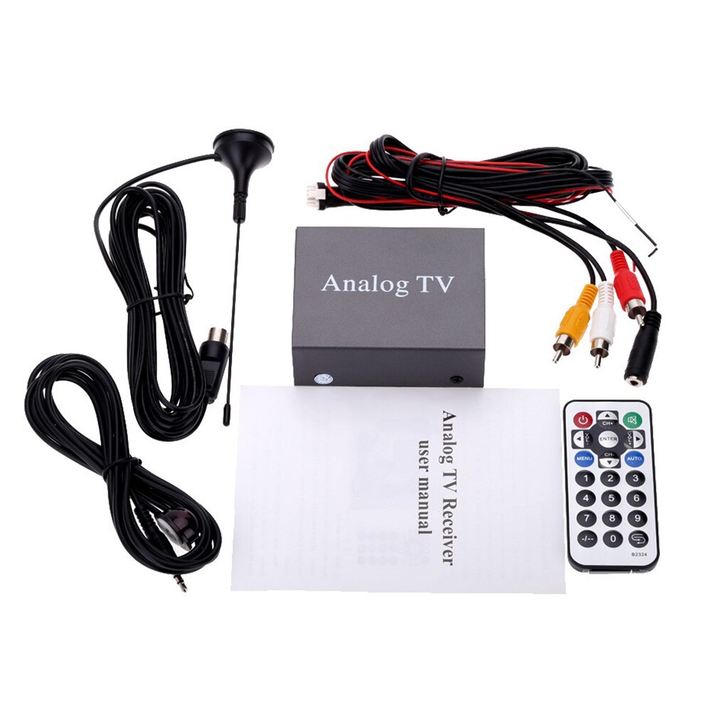 Universal ABS 12V Auto Analog TV DVD Set-top-Box-Receiver mit Fernbedienung Auto Mini Analog TV box Set