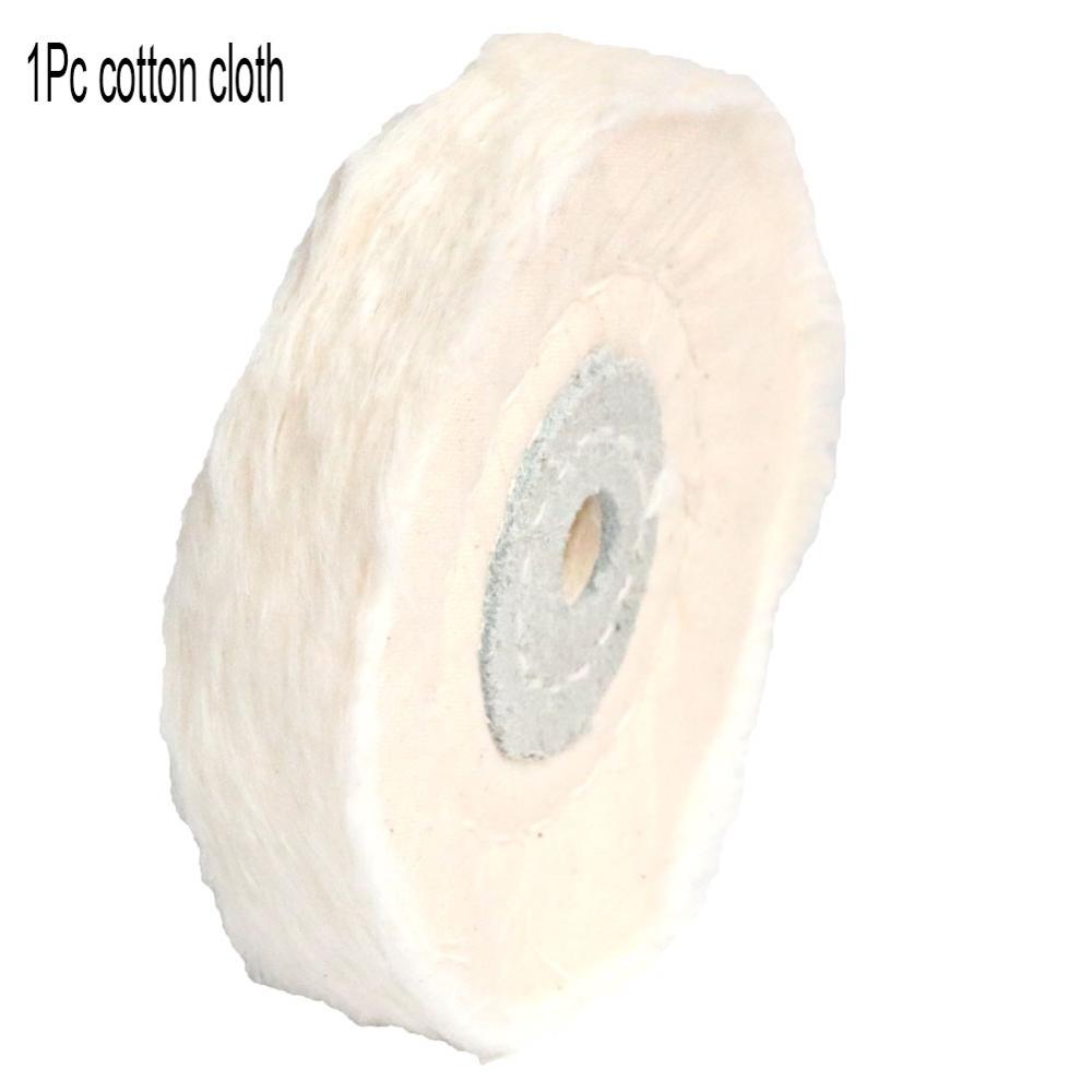 Rueda de pulido de fibra de nailon, rueda de pulido de tela de algodón y fieltro de lana, de cerámica no tejida para Metal, 75x10mm, 1 unidad, 3&quot;: Cotton wheel 1pc