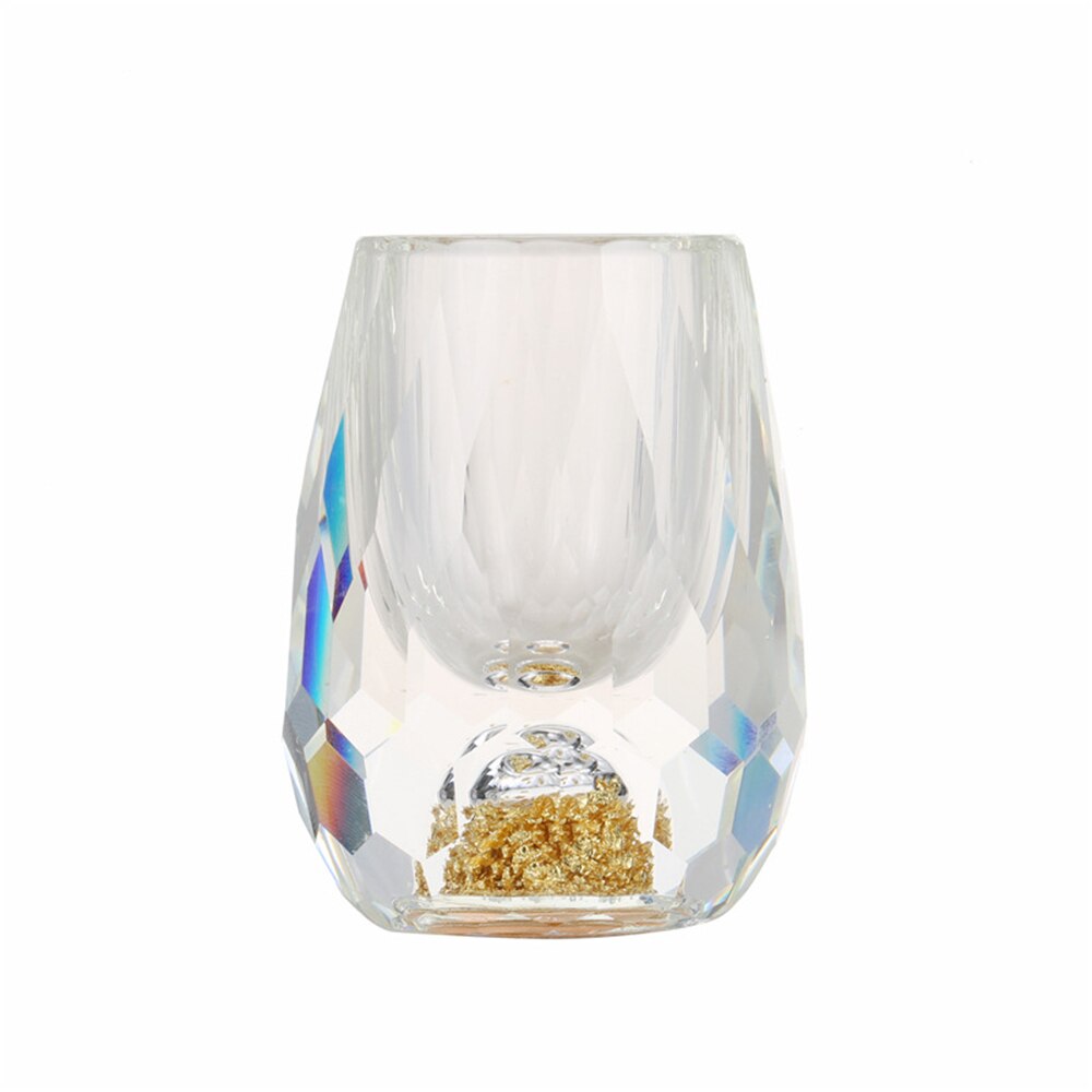 15ML Crystal Glasses Gold Foil Crystal Shot Glasses For Vodka Glass Wine Set Double Glass Wine Cup For Home Bar Liquor Cups: B