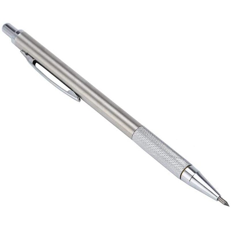 Scriber Pen, 2 Colors 14.6cm Diamond Jewelry Glass Carbide Cutter Scriber Metal Cutting Lettering Pen Engraver Glass Cutting Tool(Silver - View #3