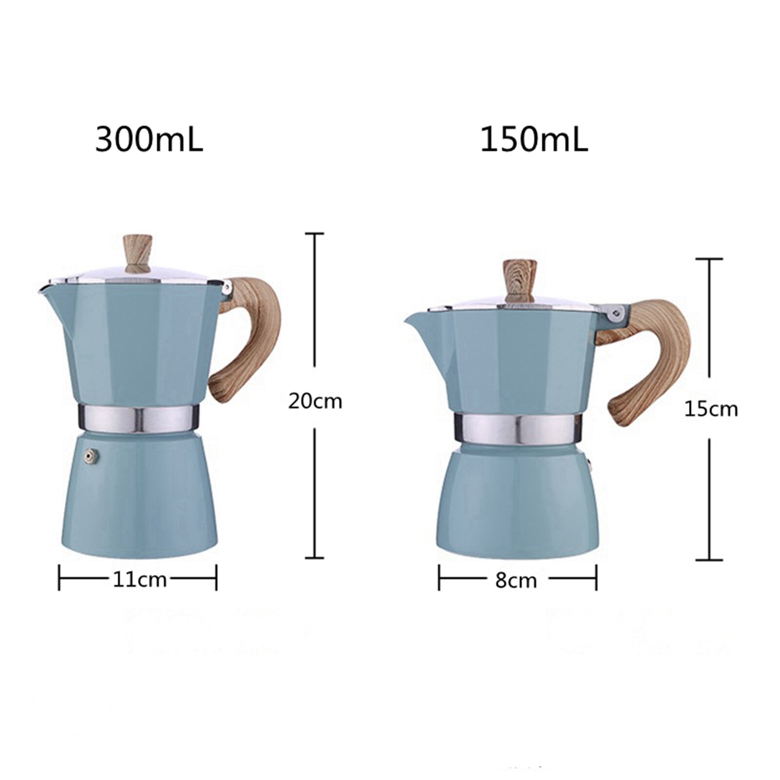 Mocha Coffee Maker Portable Aluminum Percolator Home Office Mocha Pot Durable