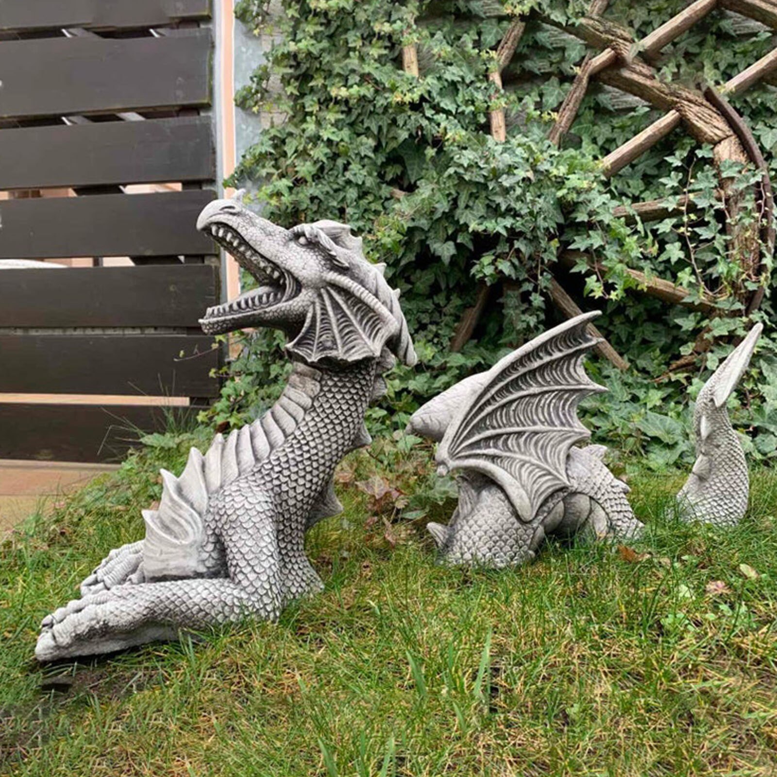 Dragon Gothic Lawn Garden Decor Statue Decoration Statue Falkenberg Castle Moat Lawn Dragon Place Decoration #T2G