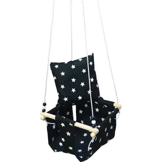 Hout Ster Patroon Baby Kinderen Tuin Schommel Hangmat Plafond Swing Thuis Swing Cradle Ergonomisch En Eenvoudige Installatie: Black