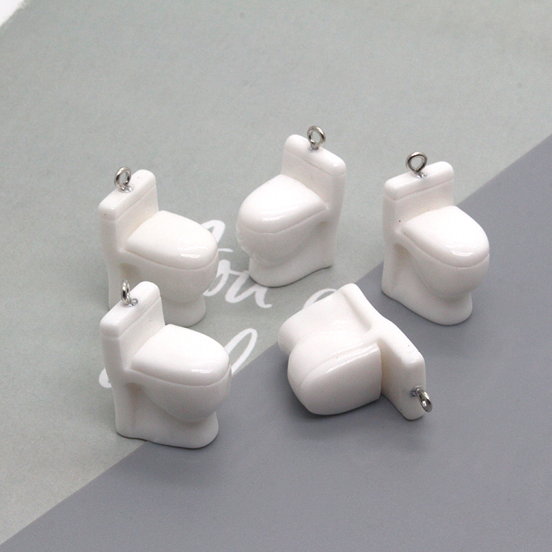 Abalorios de resina en miniatura para manualidades, Mini casa de muñecas, colgante para pendientes, llavero, joyería artesanal, 6 piezas