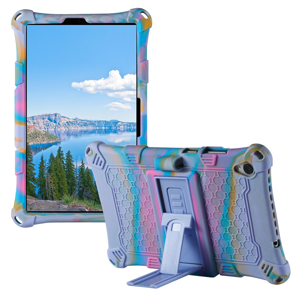 Pokrowiec na Lenovo Tab M8 TB-8505F TB-8705X miękki silikonowy pokrowiec na Tablet z podstawką do tabletu lenovo m8 M 8: Violet