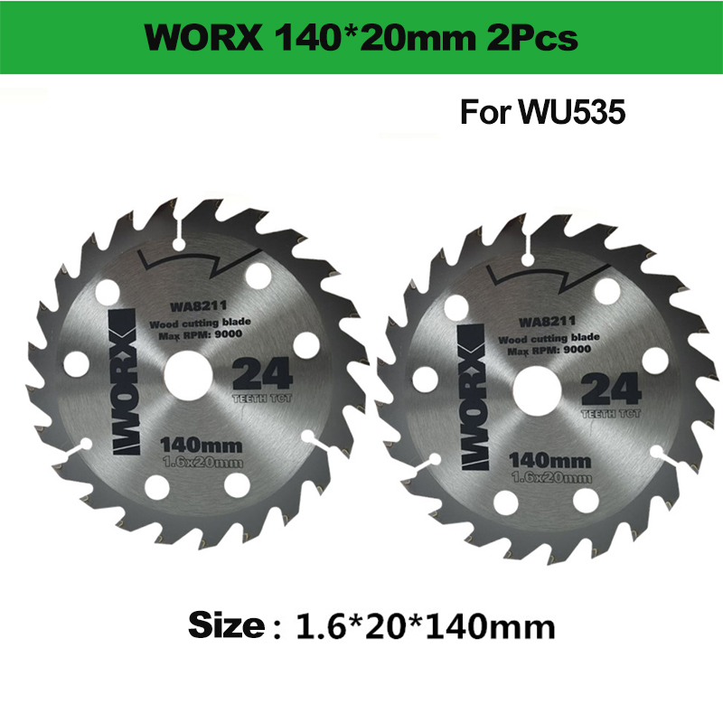 WORX Woodworking Saw Blade WU533 Special 120mm Original Circular Saw Blade Cutting Blade 24 Teeth WU535 Saw Blade 140mm: WORX 140mm 2 PCS