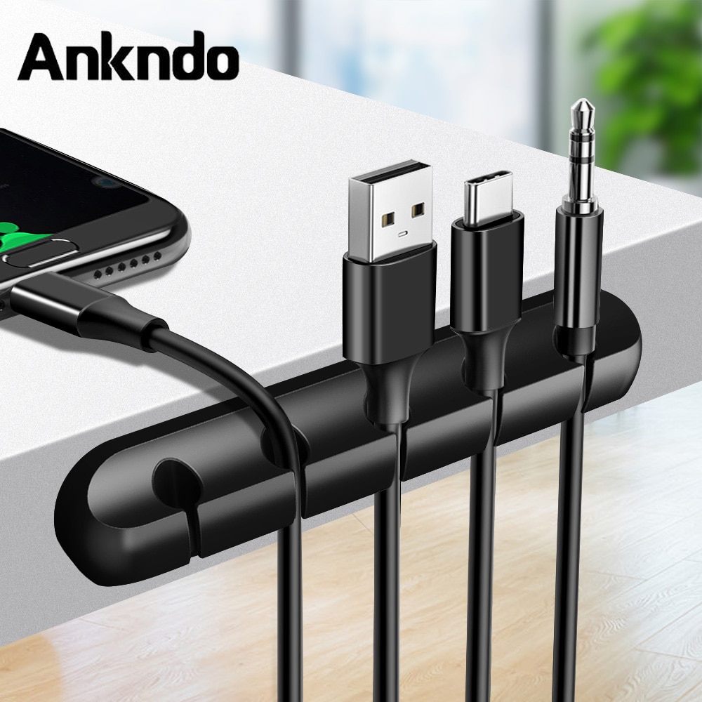 Usb kabel opruller efterbehandler kabel arrangør datakabel fastgørelsesklemmer skrivebord kabel håndtering ladekabel holder til musetastatur