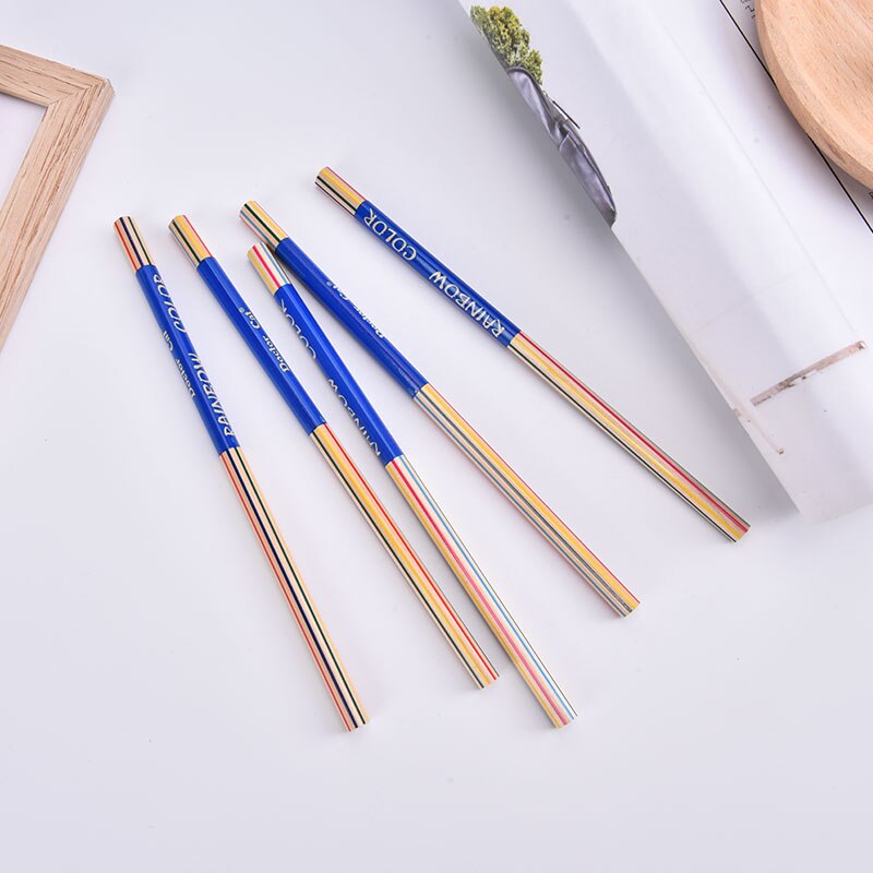 10pcs/pack 4 Color Concentric Rainbow Pencil Crayons Colored Pencil Set Drawing