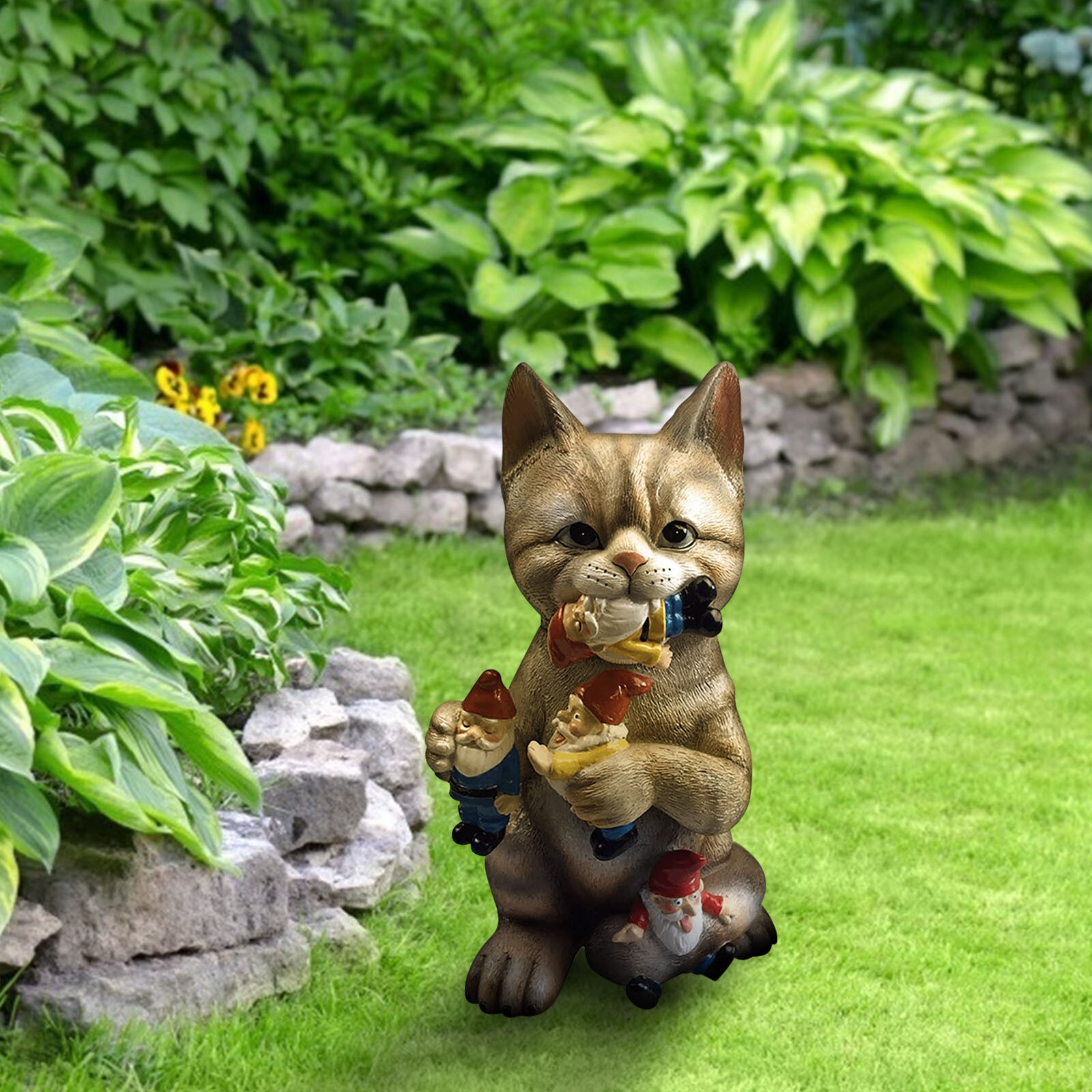 Fairy Garden Tiny Cats Statue Garden Courtyard Ornaments Fairys Resin Micro Landscape Outdoor Miniature Resin Figurines Ornament