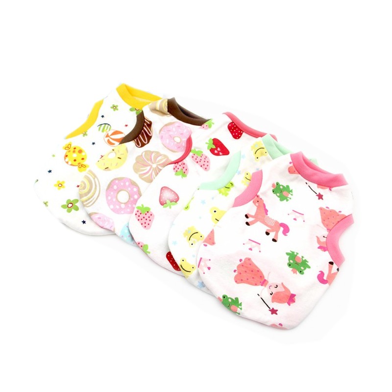 Cute Dog Vest Summer Chihuahua Dog Clothes Bichon Dog Costume Thin Ventilate Sweatshirt Pet Clothing Cotton Print Cat T-Shirt