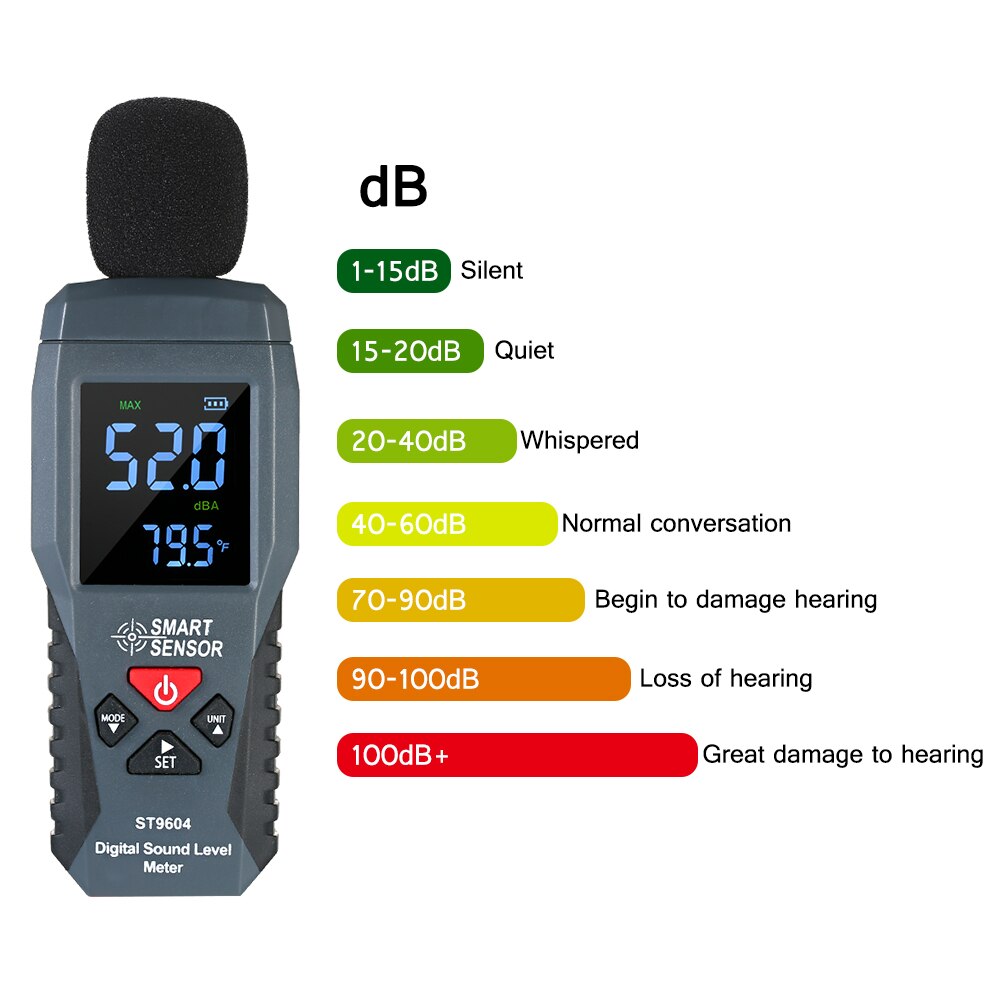 High Precision Mini Digital Sound Level Meter Decibel Sensor Digital Sound Level Decibel Meter 30-130dB With Backlight
