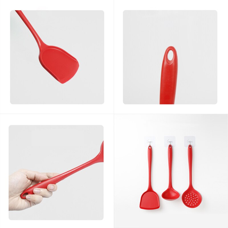 Silicone Kitchen Utensils Colander Spatula Non-stick Soup Spoon Cooking Tools Spatula Kitchenware Cooking Shovel Tableware