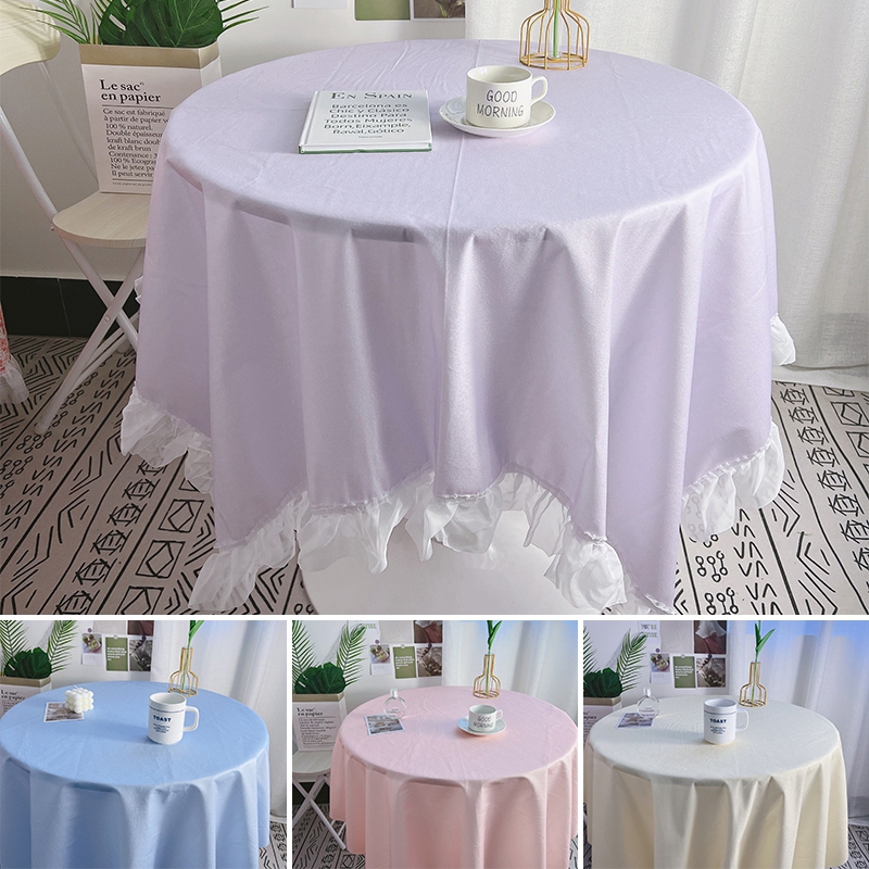 Retro Flower Print Tablecloth dining Table Cover INS Dining Desk Table Cloth with Lace Edge Party Banquet Tablecloths