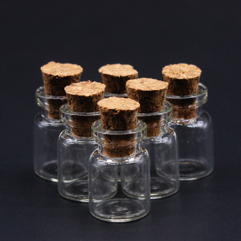Donyamy 10 st 0.5ml 11 x 18mm små glasburkar söt mini önskekorkpropp glasflaskor flaskor burkar burkar behållare