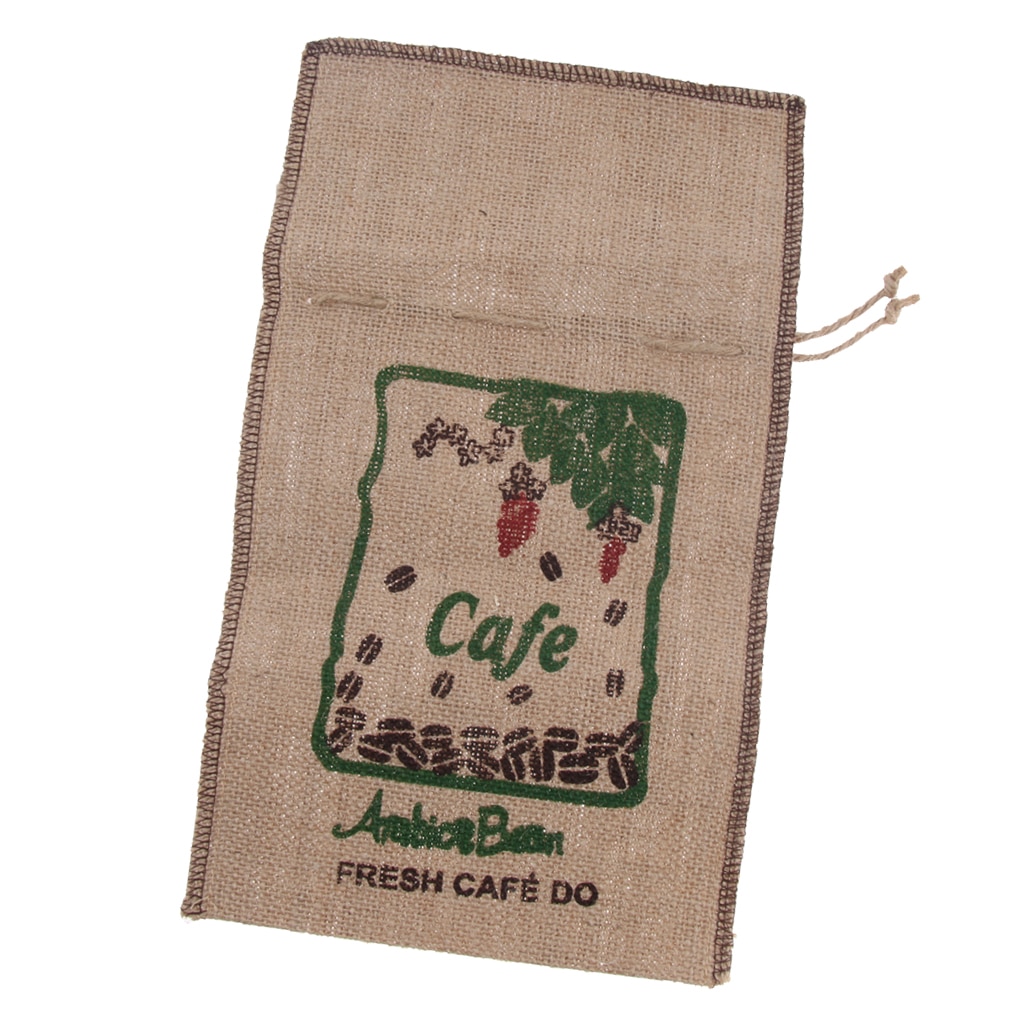 Jute Coffee Storage Pouch Coffee Bean Bag Burlap Candy Bag 2.2lbs Drawstring