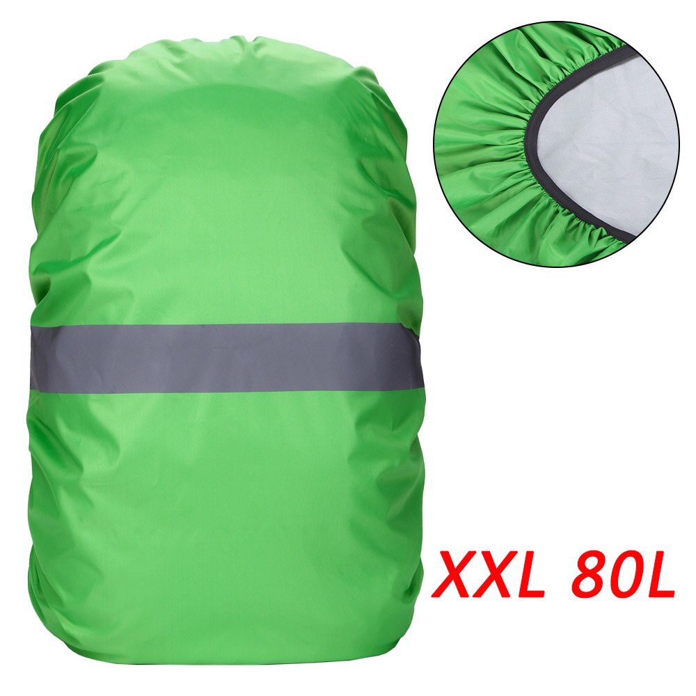 Cubierta de Mochila deportiva, bolsa impermeable, cubierta de lluvia con tira reflectante para ciclismo, Camping, senderismo, montañismo, verde, 20-100L