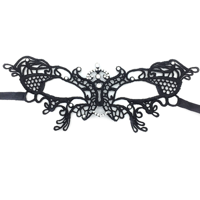 Masque en dentelle de diamant, accessoires d&#39;halloween, demi-visage noir, Sexy, princesse, bandeau pour femme adulte: B