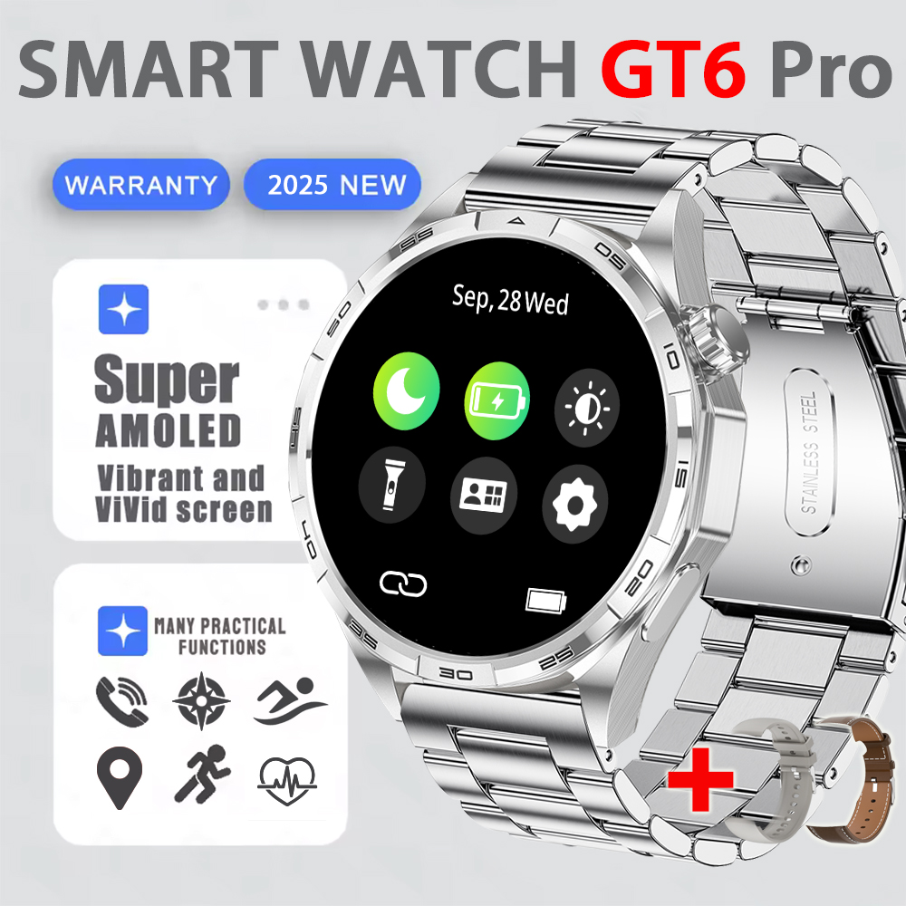 accorto guarda GT6 pro (2025) GPS AMOLED HD da 1,50 pollici Promemoria messaggio Chiamata Bluetooth Frequenza cardiaca 4 GB Smartwatch Riduzione 100%: Rosa