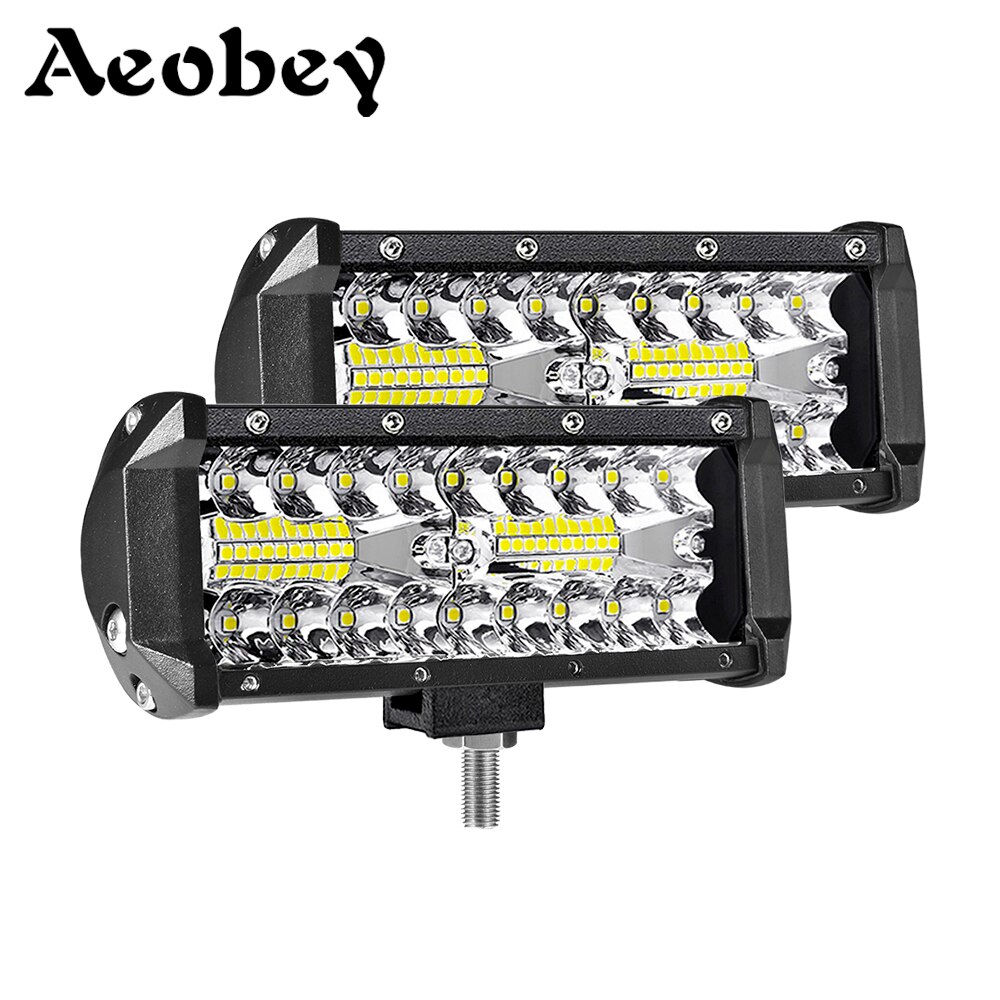 Aeobey 7Inch Led Licht Bar Verlichting 120W Spot Led Verlichting Bar Spot Beam Voor Offroad Tractor vrachtwagen 4X4 Suv Atv