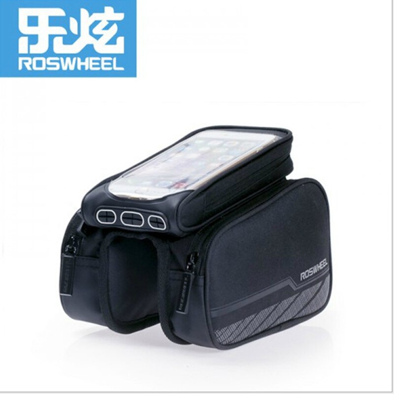 ACEXPNM MTB Fiets Frame Voor Bag Head Top Tube Dubbele Pouch Touch Fietsen Pannier Voor 5.8/6 inch Smartphone Touch Screen