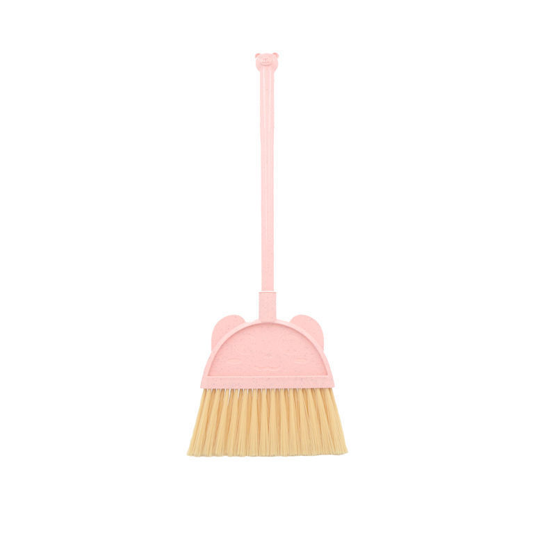 Juego de escoba de suelo rosa para niños, Recogedor de azulejos de soporte para interiores, artículos para el hogar, mango largo de plástico, bonito Recogedor ZZ50SB: broom pink