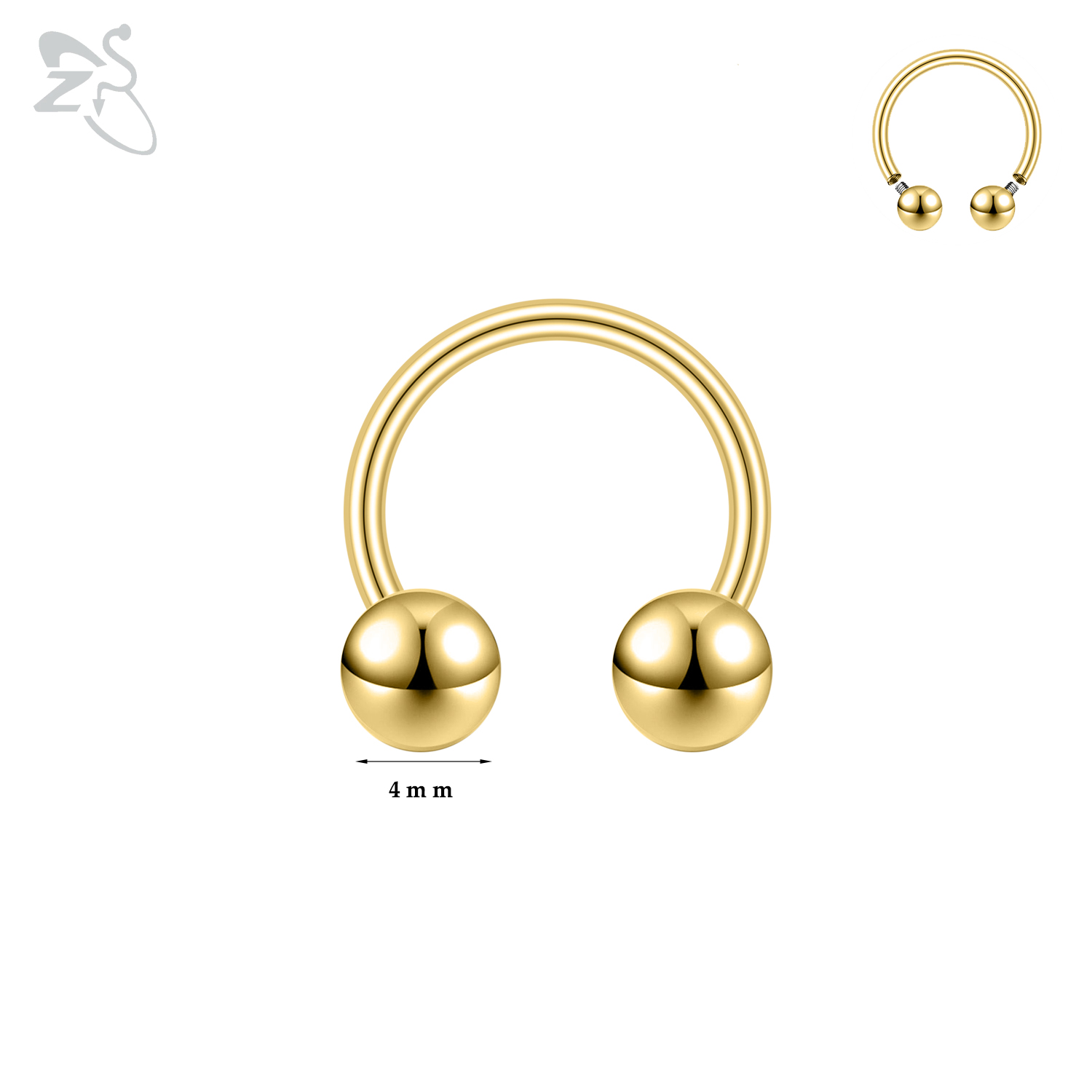 Zs 1pc 14g/16g g23 titan septum clicker spike septum ring bøyle hestesko nesepiercing gullfarget helix brusk piercinger: Rød / Sølvforgylt