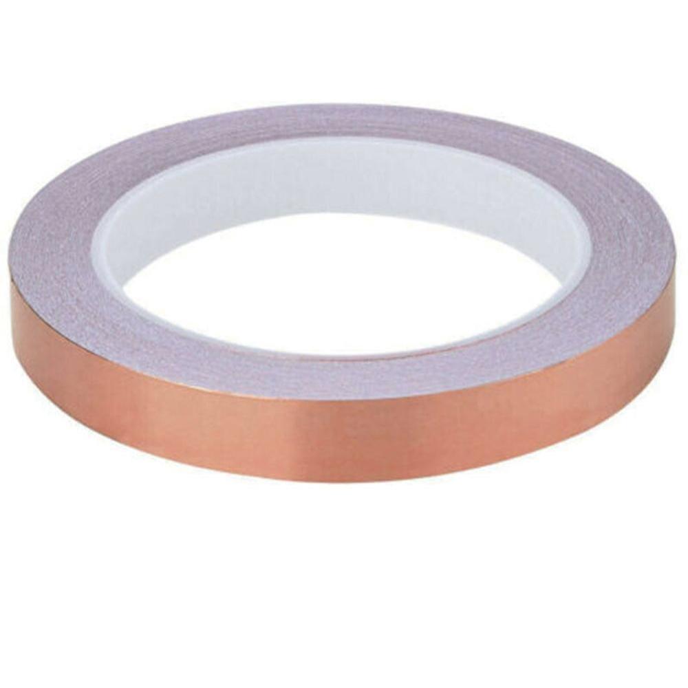 20 Meter Enkelzijdig Geleidende Koperfolie Tape Strip Adhesive Emi Afscherming Warmte Weerstaan Tape 5Mm 10Mm 20mm