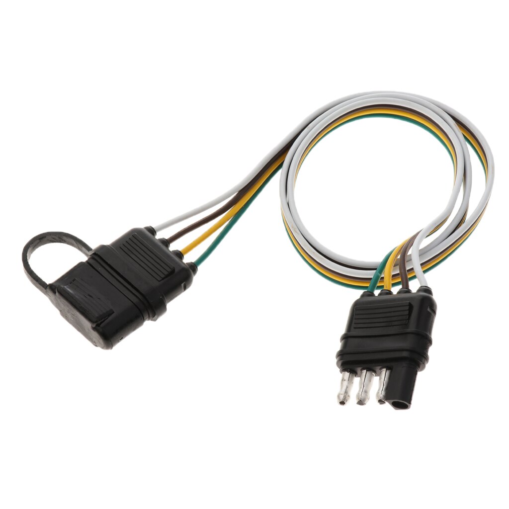 82cm 4 Pin RV Trailer Wiring Plug Adapter Flat Wire Connector Waterproof