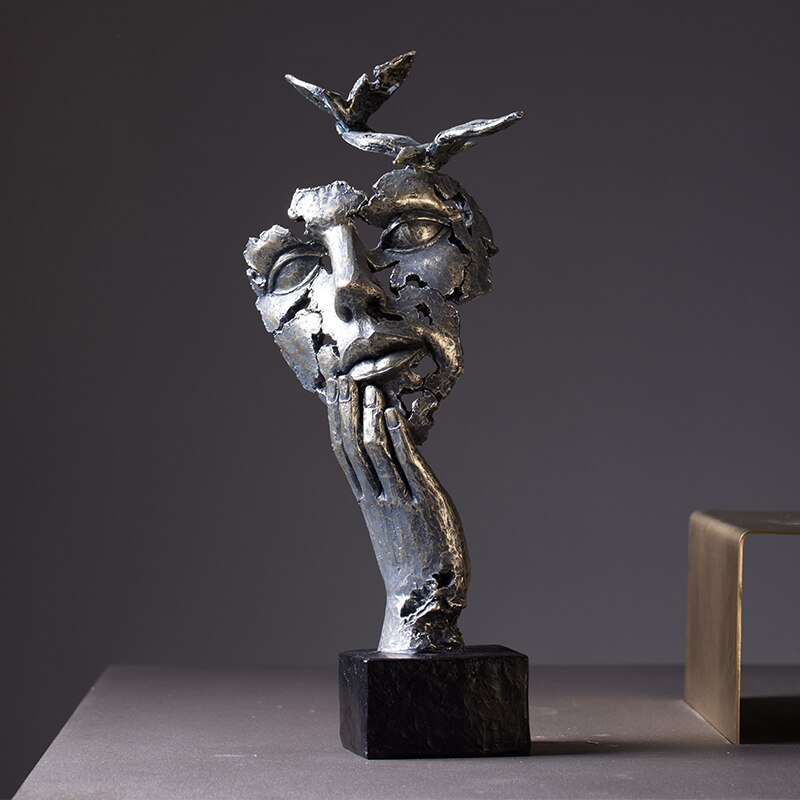 Estatuas modernas, creativas, abstractas, salas de estar de arte, muebles antiguos para el hogar y decoraciones en el norte de Europa