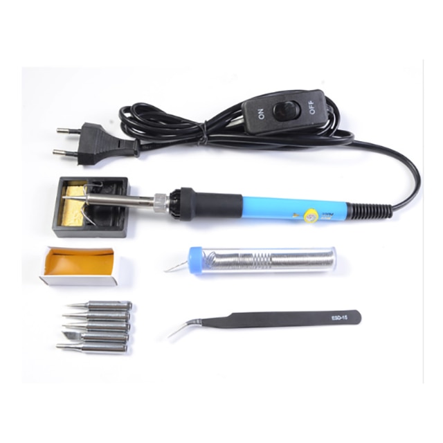 HANDSKIT-soldador eléctrico de temperatura ajustable 220V 110V 60W estación de reparación de soldadura lápiz de calor herramienta de reparación de puntas soldador estaño soldador estaño estacion soldadora: 3 / US