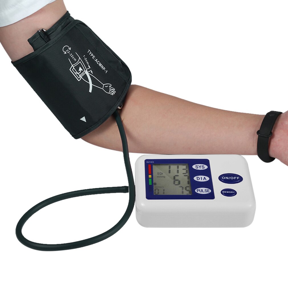 Automatische Digitale Bovenarm Bloeddrukmeter Bloeddrukmeter Met Adapter Gezondheidszorg Hartslagmeter Tonometer Oximeter