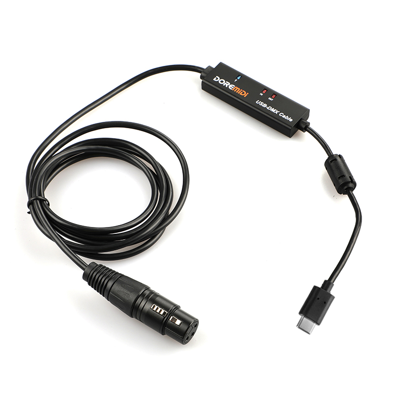 Cable DOREMiDi de USB-C A DMX para convertir DMX/RDM A USB-C y conectar A un ordenador