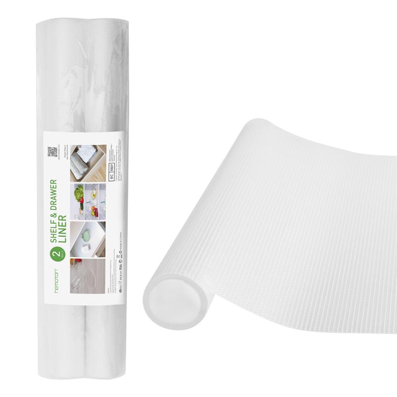 2 rollen 450g/ m² plank lade liner eva antislipmat waterdichte koelkastmat 150 x 43cm ( transparant wit)