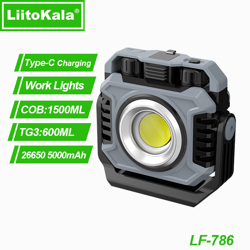 Liitokala LF-786 Werklampen + 26650 5000Mah Batterij: Default Title