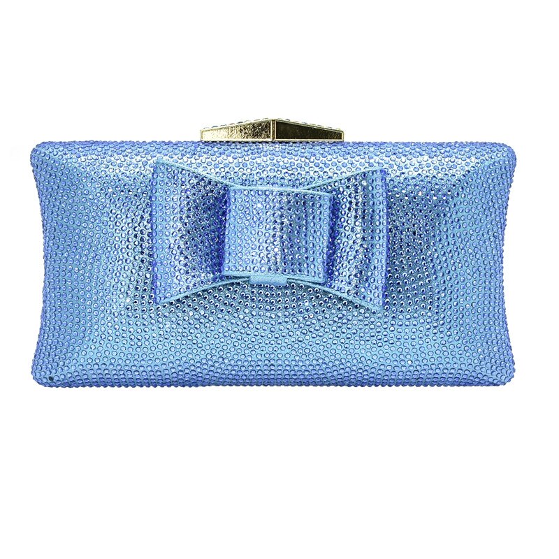 Producto, bolso de para mujer, bolso de hombro nupcial para mujer, Diamante de cristal para bodas, bolsos de noche, bolso de hombro de lujo para mujer a la: Azul