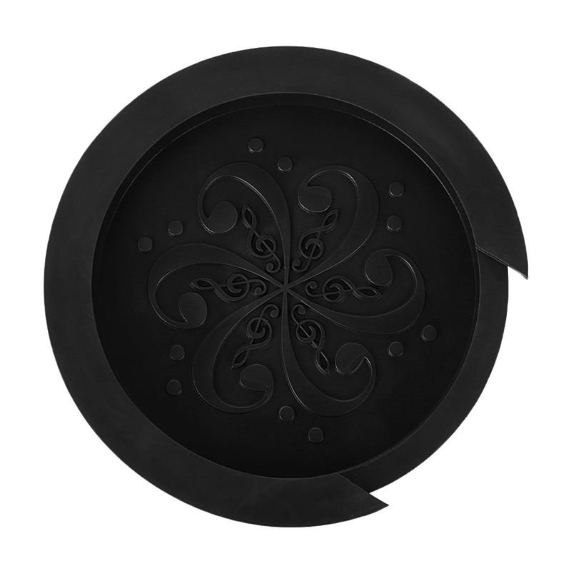 Silicone acústico guitarra soundhole capa de som fraco buffer plug guitarra acessório k43e: Black