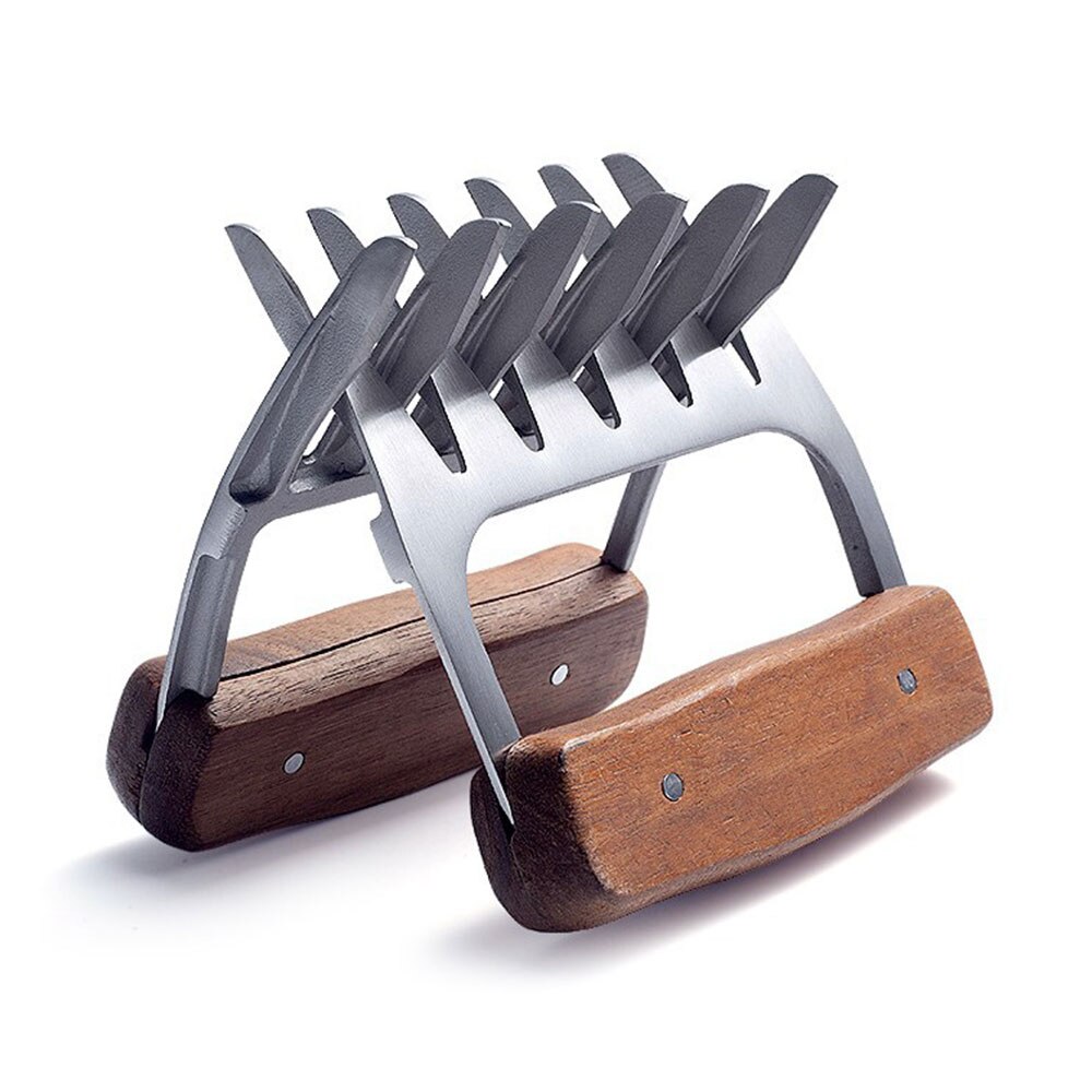 2PCs Stainless Steel Bear Claw Meat Separator Cooked Food Divider Turkey Fork Meat Divider Barbecue BBQ Meat Tearing Tool
