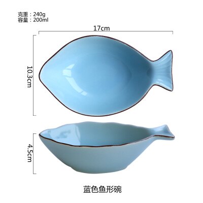Ceramic Ocean Style Plate Whale Fish Dish Shell Starfish Trumpet Shell Bowl Blue White Porcelain Dinnerware Serving Platter: 13