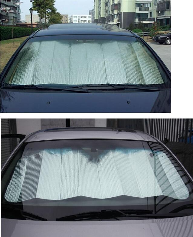Raam aluminium Folies Zonnescherm Voorruit Visor Cover Block Voorruit Zonnescherm UV Beschermen Auto Glasfolie 140*70 cm Wh